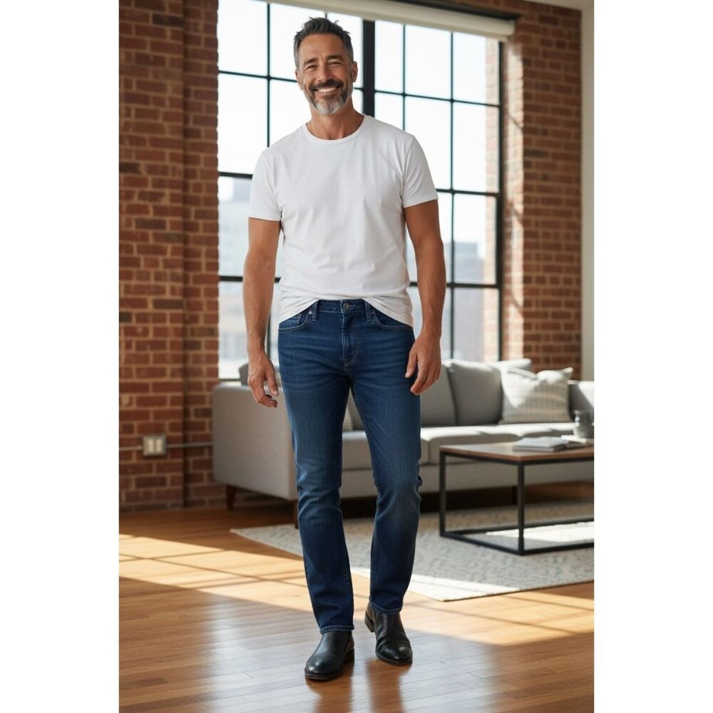GAP Denim Slim Fit Jeans Size 36x30 Mens Stretch Dark Wash 99% Cotton